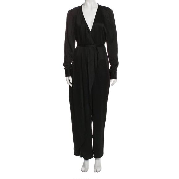 Rachel Comey Draped V Neck Jumpsuit in Black NWT Size 00 - Picture 3 of 5